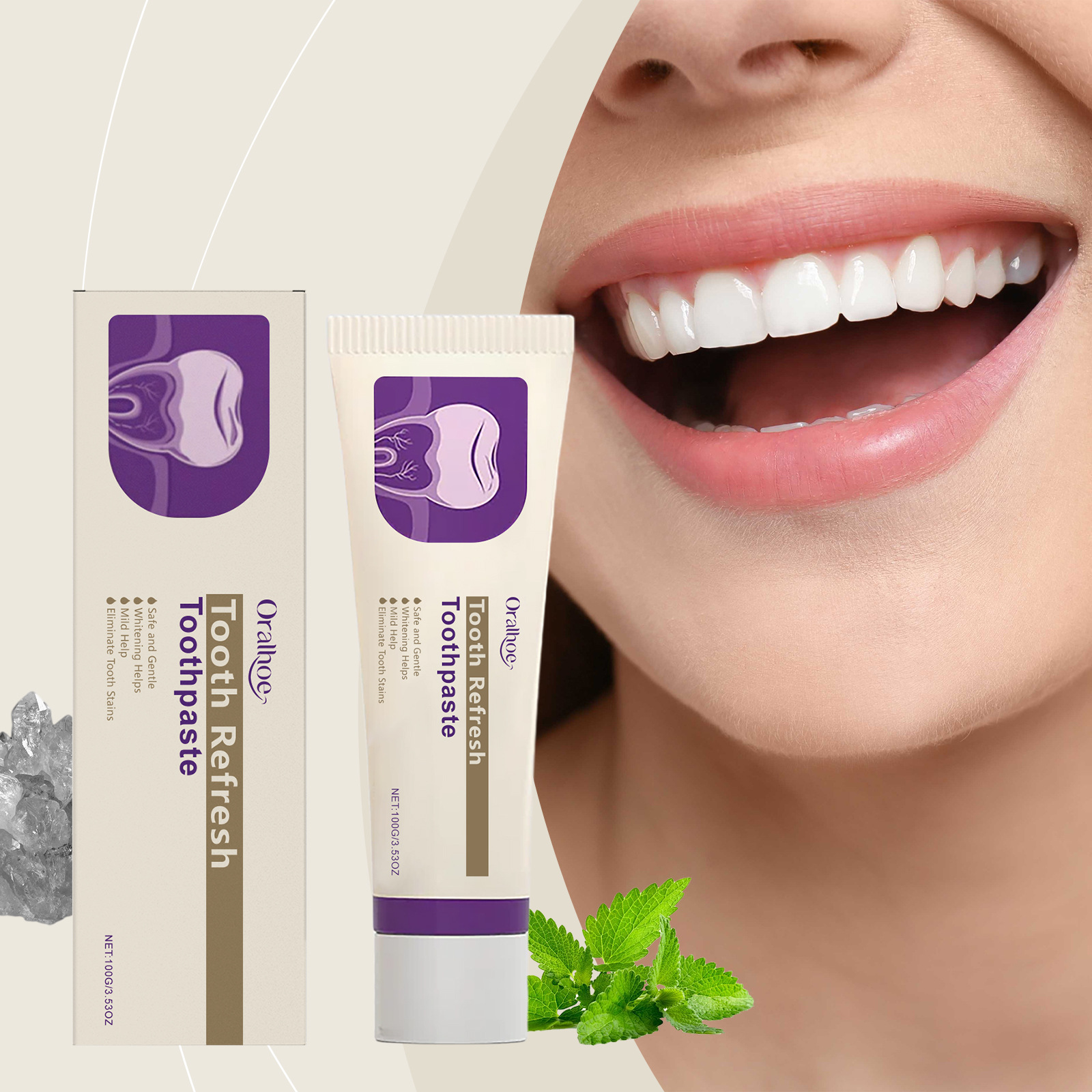 Teeth Whitening Naturally - Teeth Refresh Toothpaste Whitening Freshen Breath