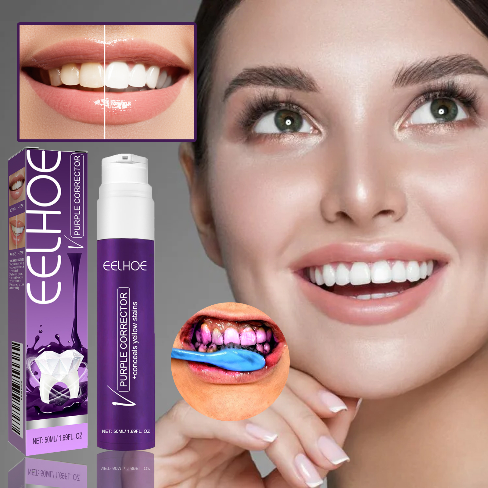 Teeth Whitening Crest - V34 Purple ToothpasteTeeth Whitening, Stain Removal,