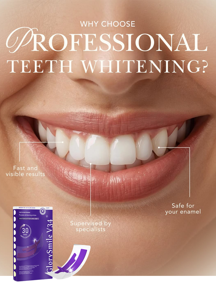 Teeth Whitening Crest - Glorysmile V34 Purple Whitening Strips Safe