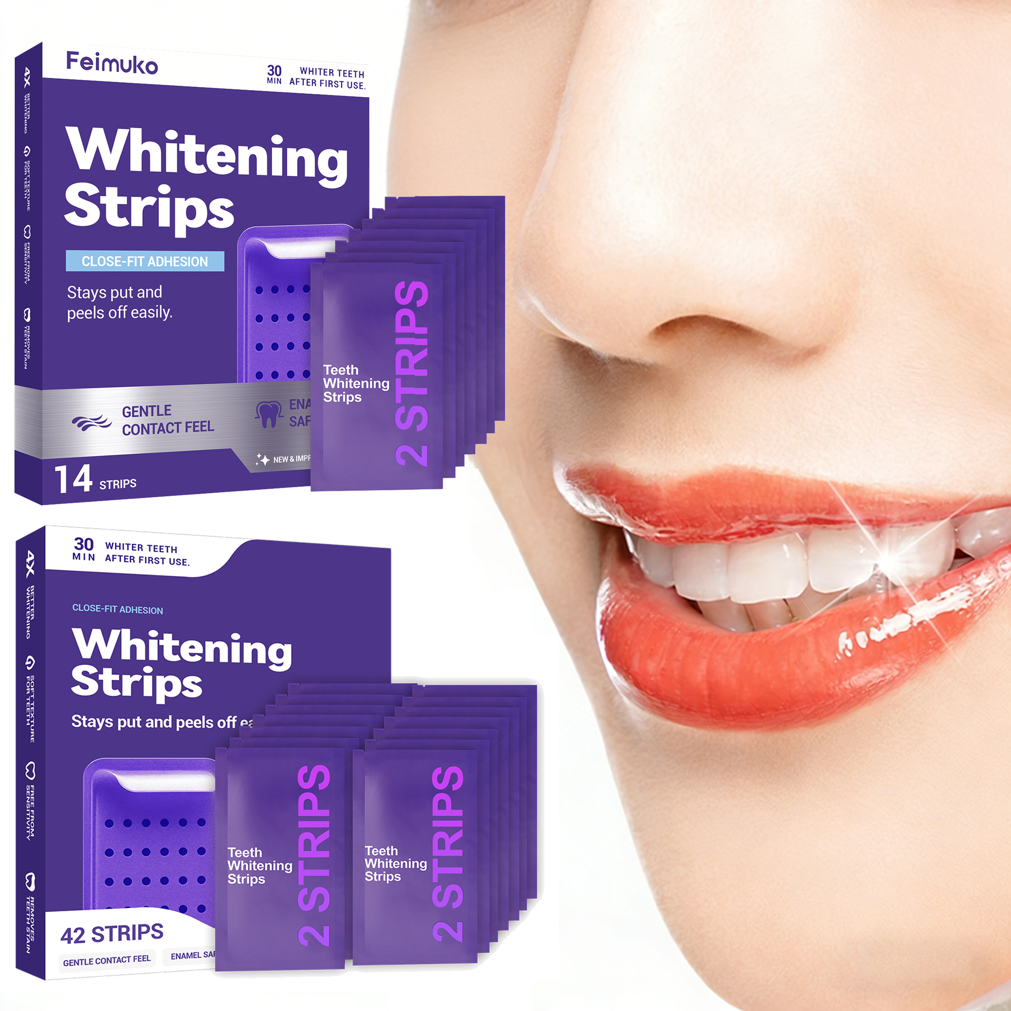 Teeth Whitening Naturally - Purple Teeth Whitening Strips Brighteni Tooth