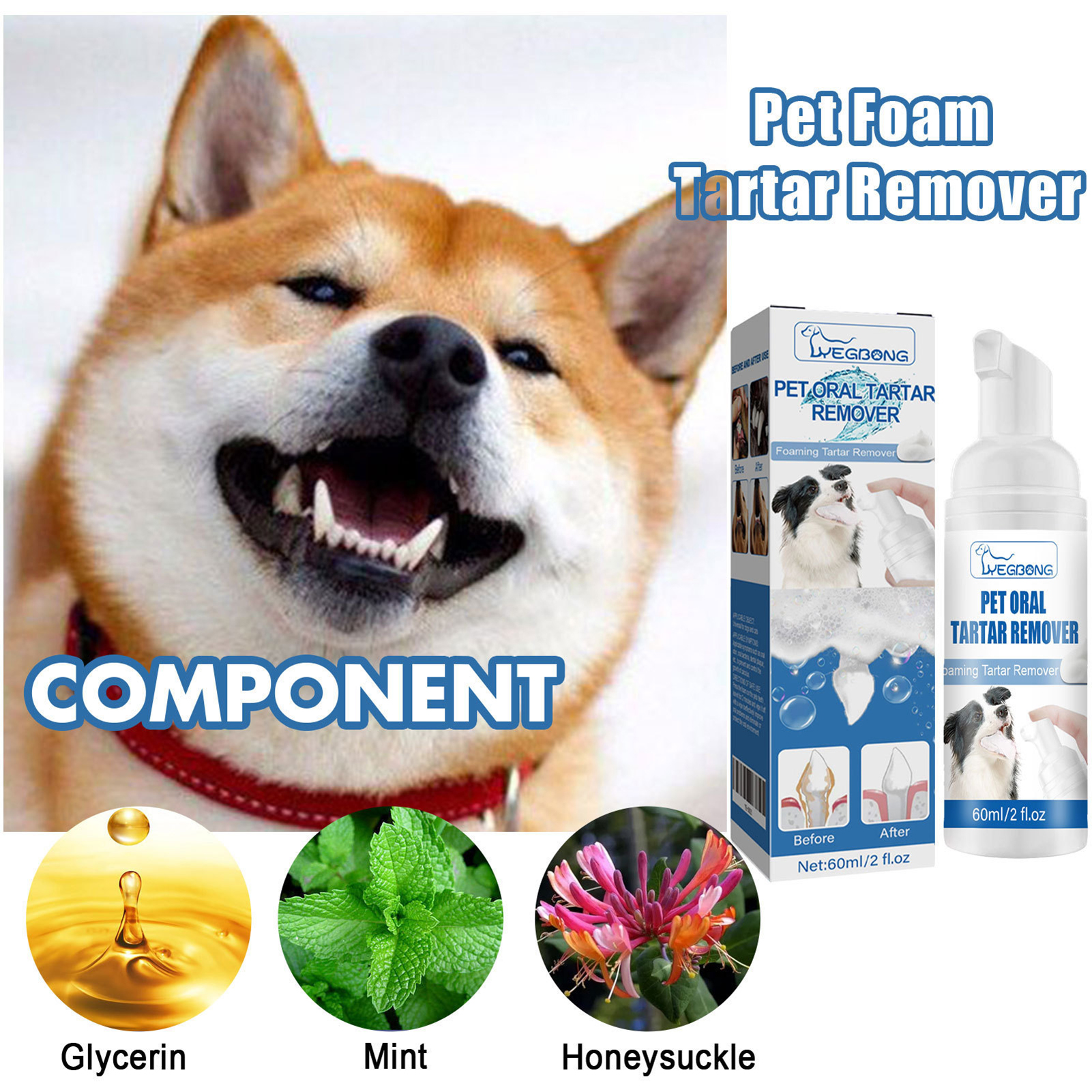 60ml Pets Oral Care Foam Gentl - Teeth Whitening And Stain Removal recensie en prijs