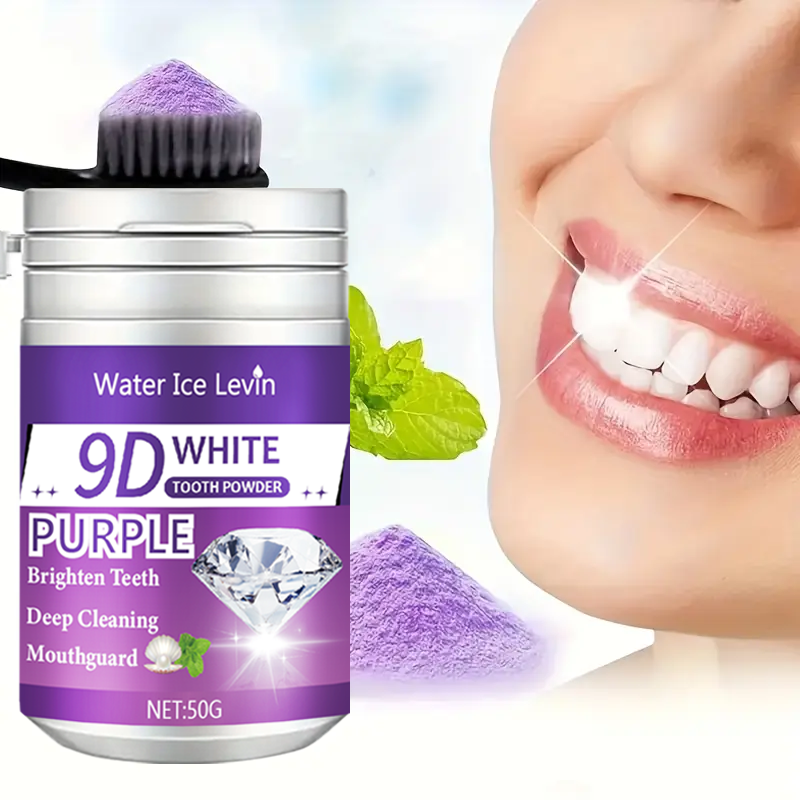 9D White Purple Toothpowder. B - Teeth Whitening Ingredients recensie en prijs