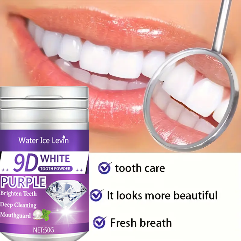9D White Purple Toothpowder. B - Teeth Whitening Ingredients recensie en prijs