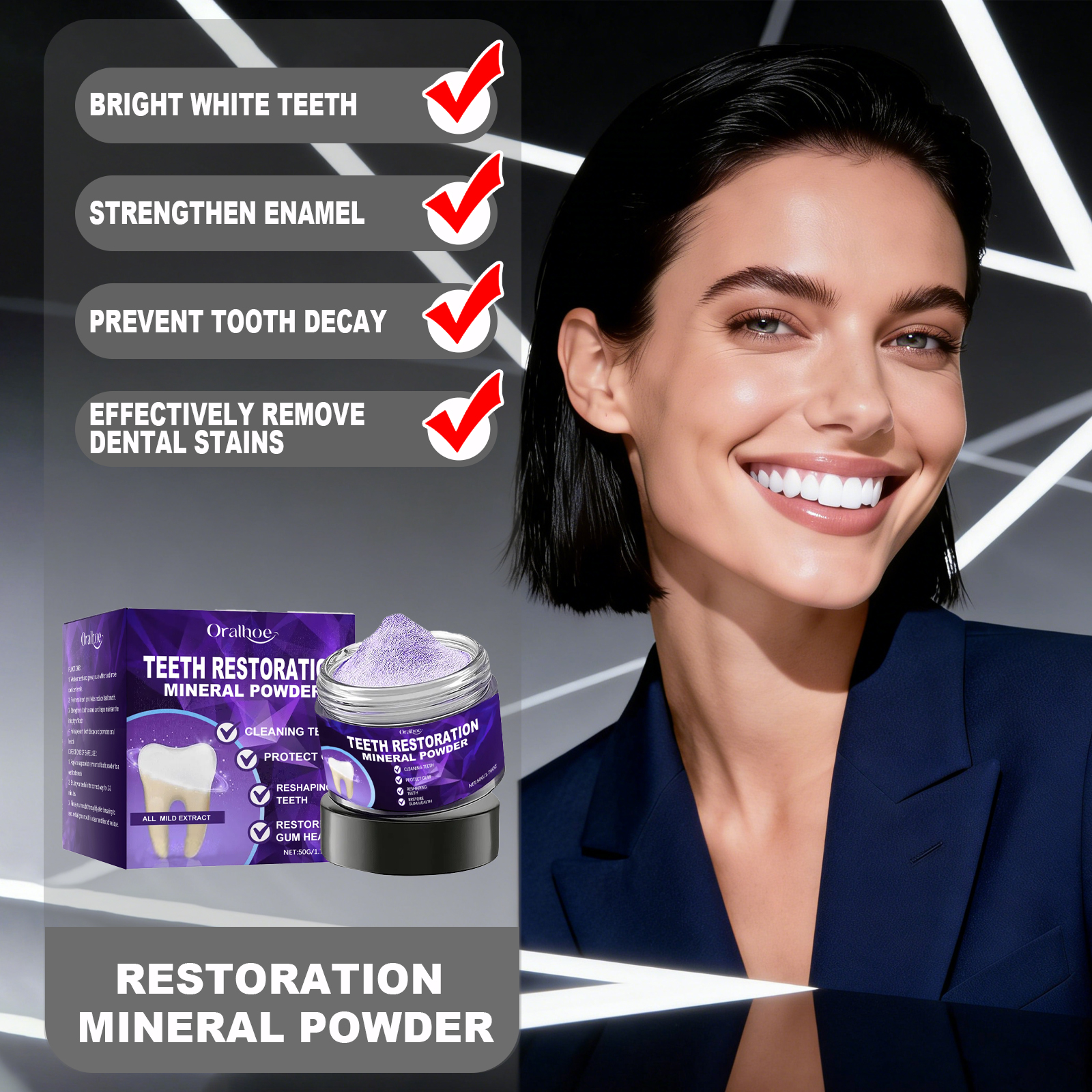 Purple Teeth Bleaching Powder  - Teeth Whitening Ingredients recensie en prijs