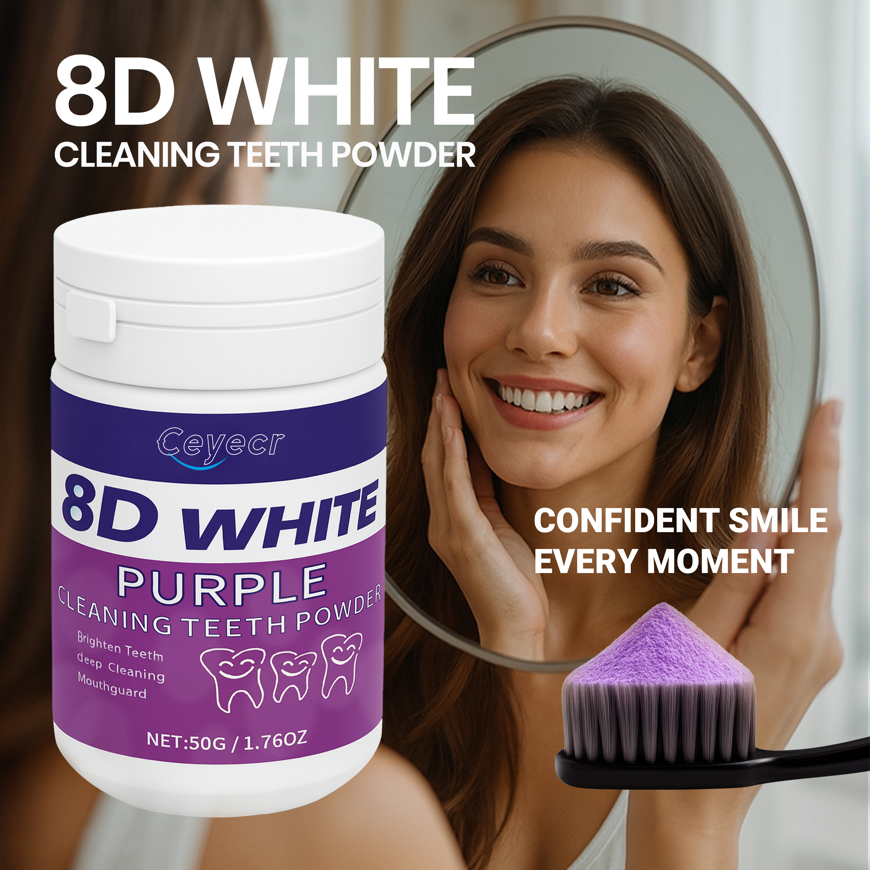 8D white Teeth Whitening Powde - Teeth Whitening Ingredients recensie en prijs