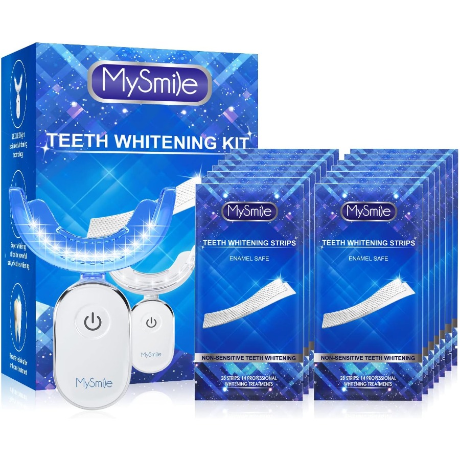 Teeth Whitening Strips Kit wit - Teeth Whitening Kit With Light recensie en prijs