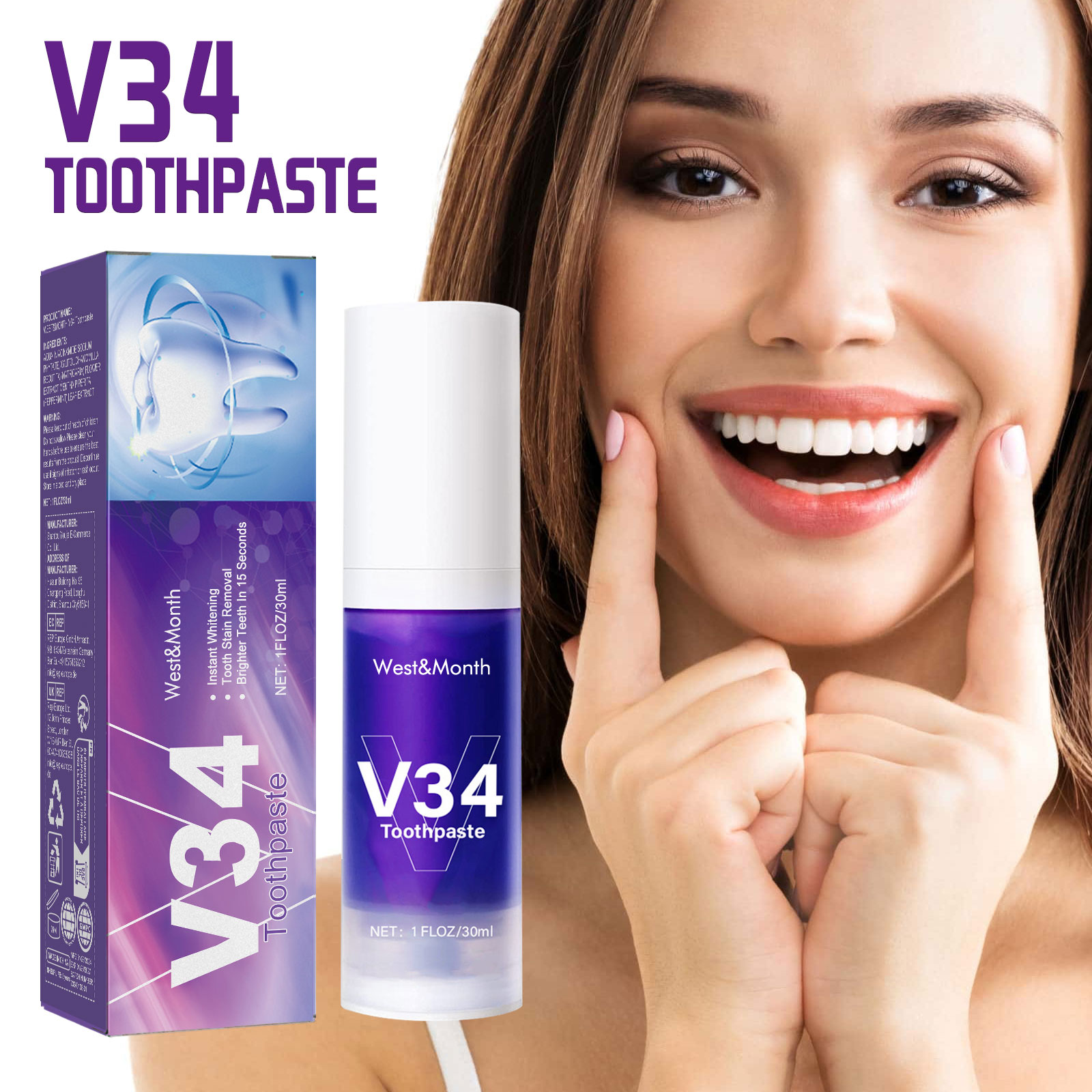 V34 Cleansing Mousse, Intensiv - Teeth Whitening Crest recensie en prijs